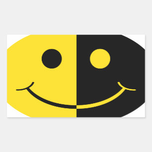 Adesivo Retangular Dois enfrentaram o smiley face