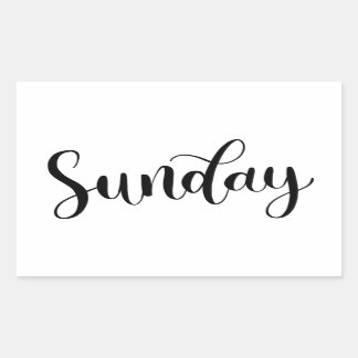 Adesivo Retangular Domingo - Caligrafia / Lettering Sticker