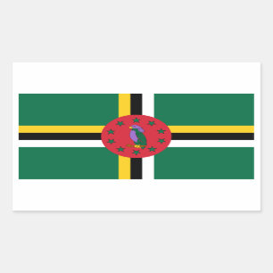 Adesivo Retangular Domínica/Bandeira Dominicana