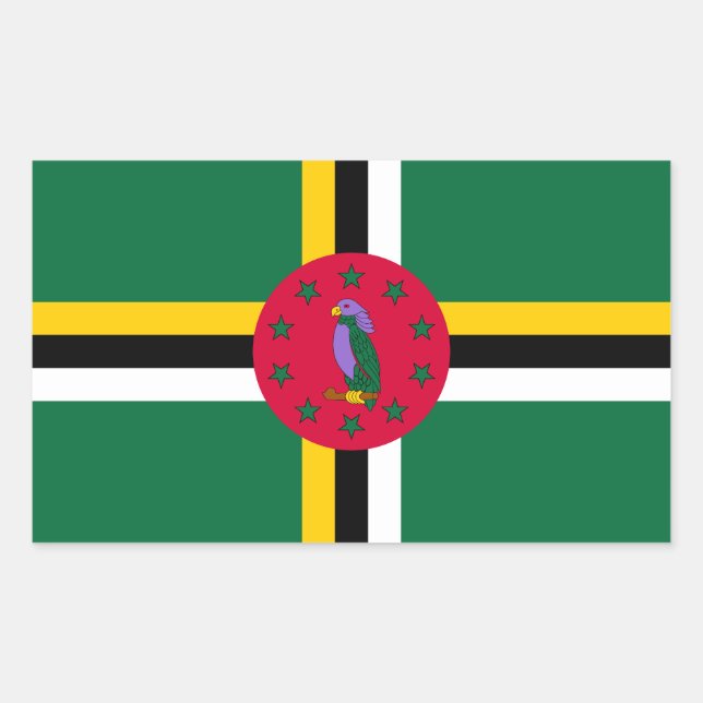 Adesivo Retangular Dominica Flag (Frente)