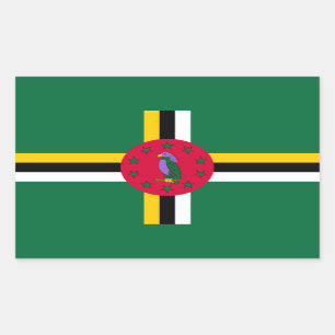 Adesivo Retangular Dominica Flag