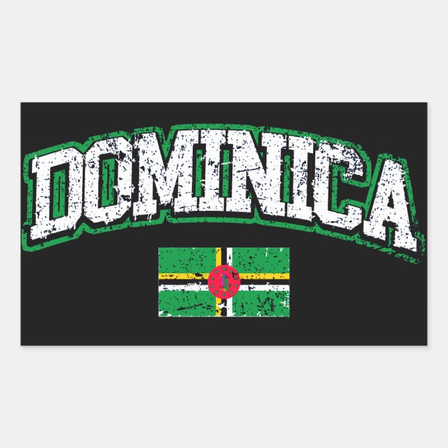 Adesivo Retangular Dominica Flag (Frente)