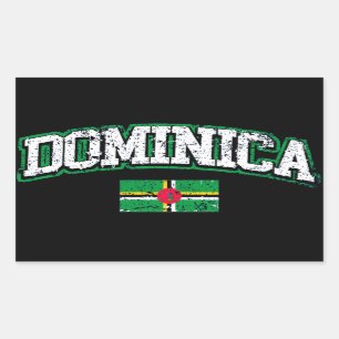 Adesivo Retangular Dominica Flag