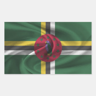 Adesivo Retangular Dominica Flag