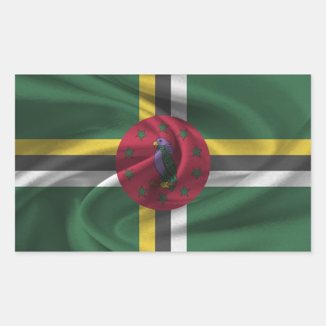 Adesivo Retangular Dominica Flag (Frente)