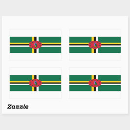 Adesivo Retangular Dominica Flag Sticker