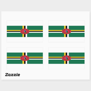 Adesivo Retangular Dominica Flag Sticker