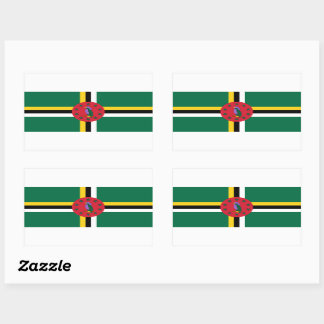 Adesivo Retangular Dominica Flag Sticker
