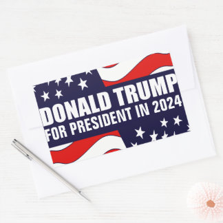 Adesivo Retangular Donald Trump 2024