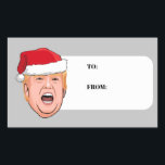 Adesivo Retangular DONALD TRUMP Christmas<br><div class="desc">Presentes de Natal Políticos Humorosos e Muito Mais do PolitiClothes.com Encontrar as Eleições e Presentes Políticos Mais Úteis,  Incluindo: Camisas Políticas,  Autocolantes Políticos,  Botões Políticos,  Posters Políticos,  Pinos Políticos,  Cartões Políticos,  Mogas Políticos,  Posters Políticos,  Sinais Políticos e Muito Mais! Compre Agora Em: http://www.PolitiClothes.com</div>