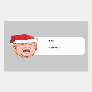 Adesivo Retangular DONALD TRUMP Christmas