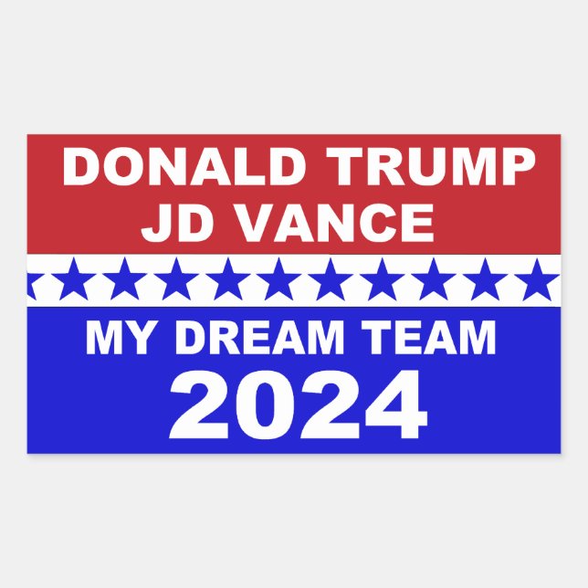 Adesivo Retangular Donald Trump JD Vance 2024 (Frente)