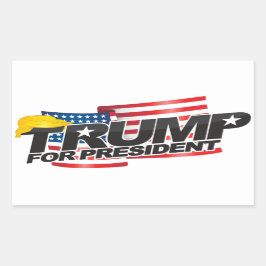 Adesivo Retangular Donald Trump Para Presidente (com cabelo) Sticker