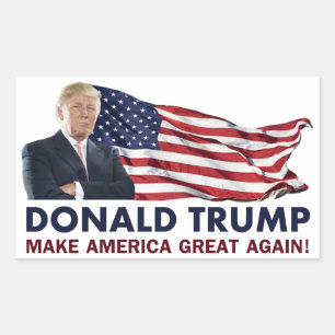 Adesivo Retangular Donald Trump US Flag