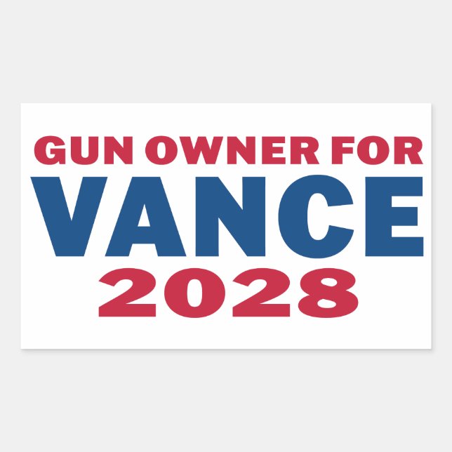 Adesivo Retangular Dono de Arma para Vance 2028 (Frente)