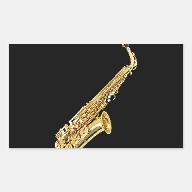 Adesivo Retangular Dons e produtos de design "saxofone" (Frente)