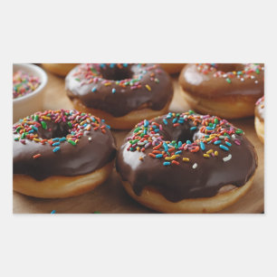 Adesivo Retangular Donuts de Chocolate