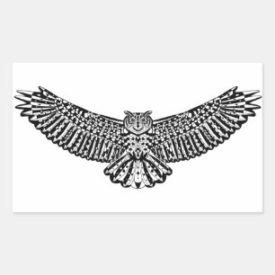 Adesivo Retangular Doodle da coruja