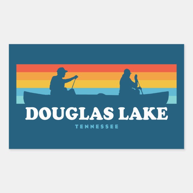Adesivo Retangular Douglas Lake Tennessee Canoe (Frente)