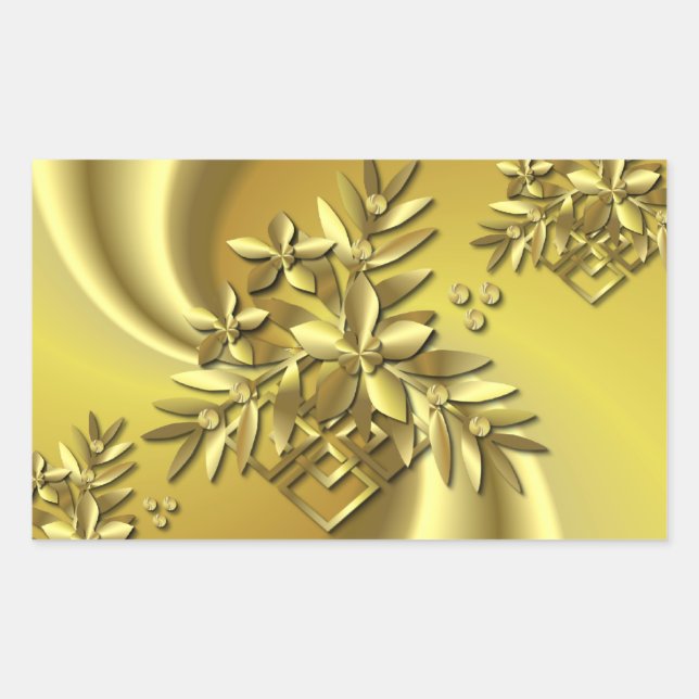 Adesivo Retangular Dourado puro (Frente)