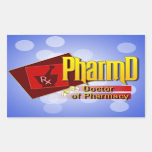 Adesivo Retangular Doutor de PharmD do LOGOTIPO da farmácia