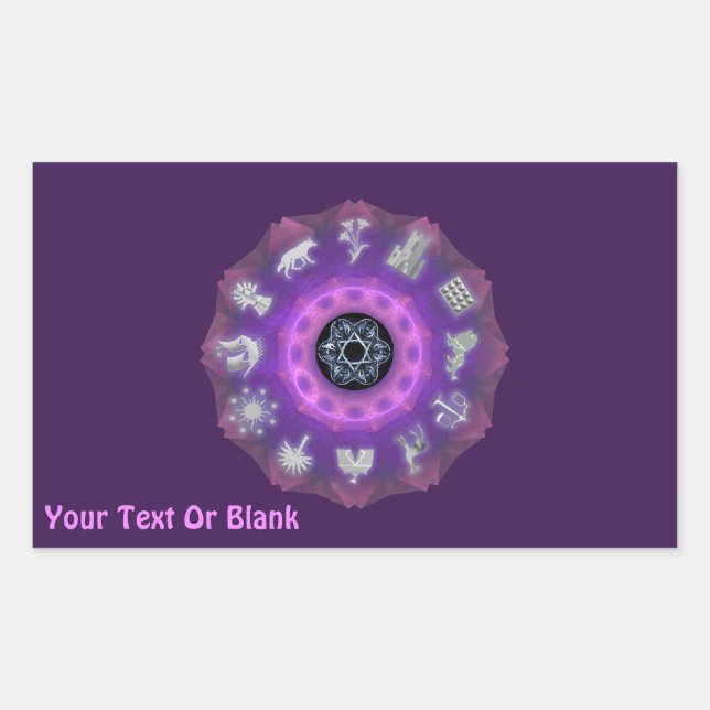 Adesivo Retangular Doze tribos (Frente)