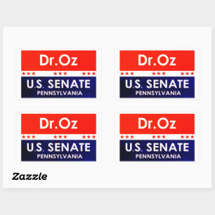 Adesivo Retangular Dr. Oz Senado dos EUA, Pensilvânia