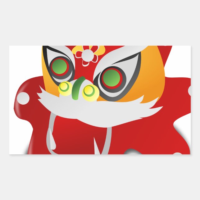 Adesivo Retangular dragão chinês (Frente)