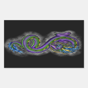 Adesivo Retangular Dragão da dança