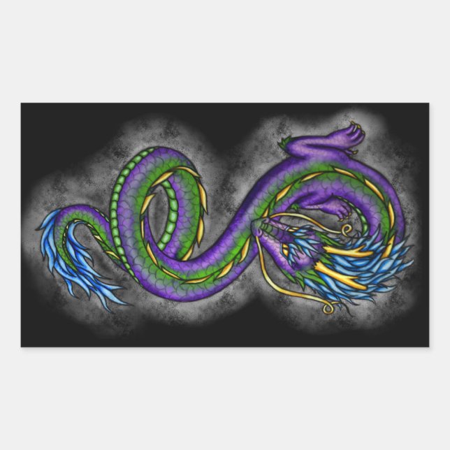 Adesivo Retangular Dragão Dançante (Frente)