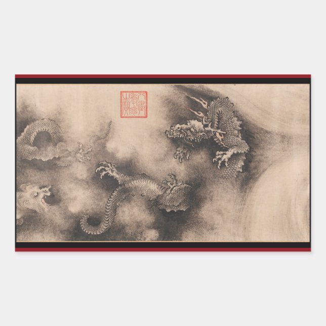 Adesivo Retangular Dragão de Pintura R Sticker 2024 (Frente)