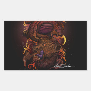 Adesivo Retangular Dragão (Design de assinatura)
