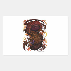 Adesivo Retangular Dragão (Design de assinatura)