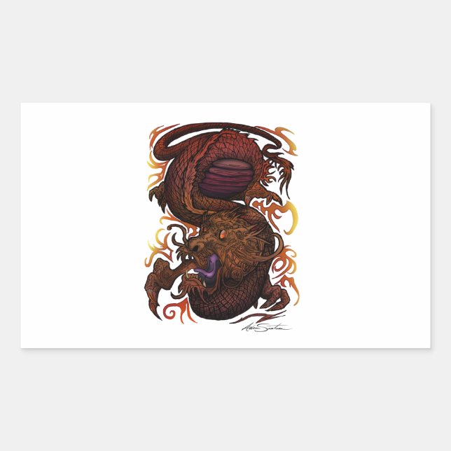 Adesivo Retangular Dragão (Design de assinatura) (Frente)