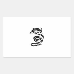 Adesivo Retangular Dragão legal do preto do estilo do tatuagem