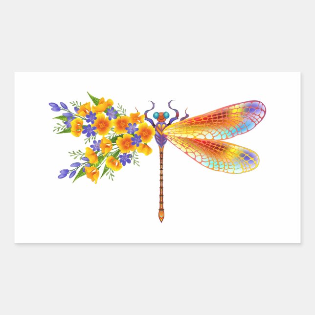 Adesivo Retangular Dragonfly Amarelo (Frente)