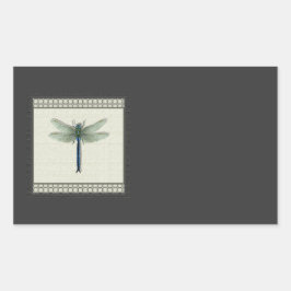 Adesivo Retangular Dragonfly Azul Elegante
