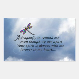 Adesivo Retangular Dragonfly Memorial Poem