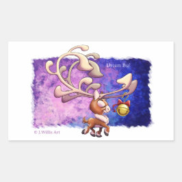 Adesivo Retangular DREAM BIG CHRISTMAS REINDEER de Jeff Willis Art