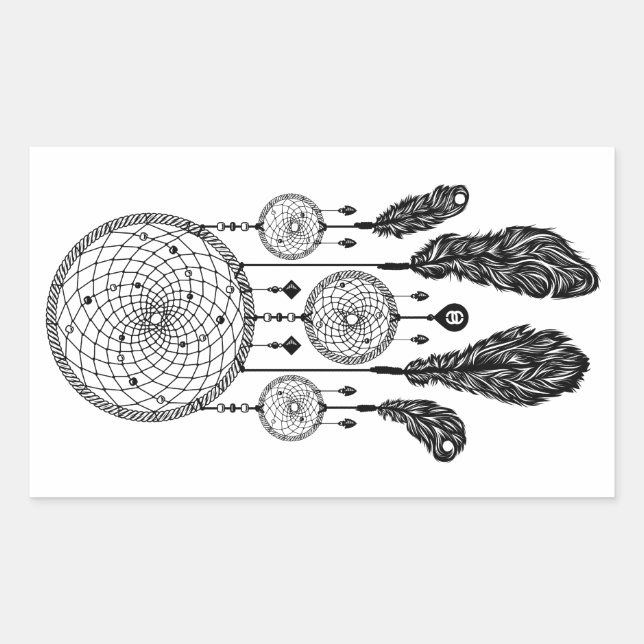 Adesivo Retangular Dreamcatcher - Sticker (Branco) (Frente)