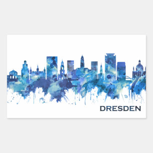 Adesivo Retangular Dresden Germany Skyline Blue
