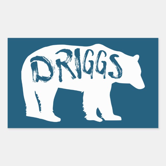 Adesivo Retangular Driggs Idaho Bear (Frente)