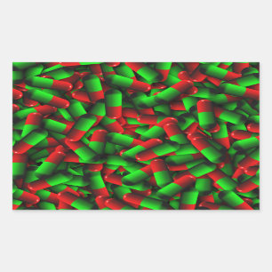 Adesivo Retangular drogas de pílulas verdes vermelhas