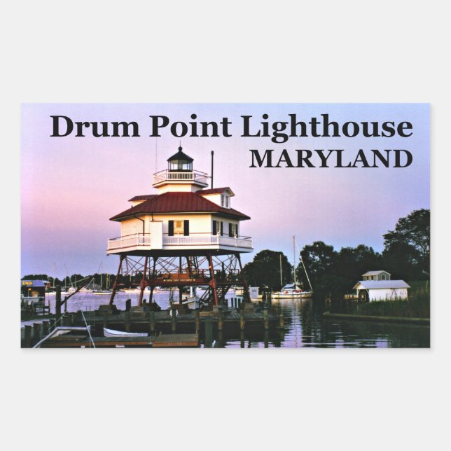 Adesivo Retangular Drum Point Lighthouse, Maryland Stickers (Frente)
