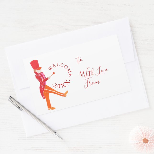 Adesivo Retangular Drummer Nojento de Natal Engraçado Moderno (Envelope)