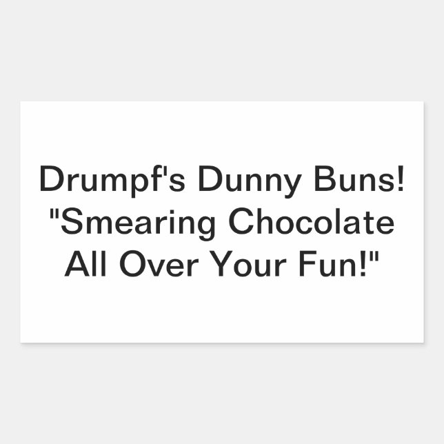 Adesivo Retangular Drumpf's Dunny Buns Hankamer Artjunkhaus Comic Yum (Frente)