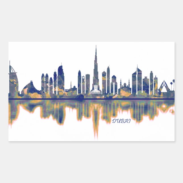 Adesivo Retangular Dubai Skyline (Frente)
