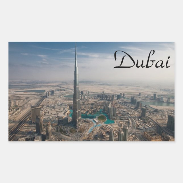 Adesivo Retangular Dubai sticker Burj Khalifa (Frente)