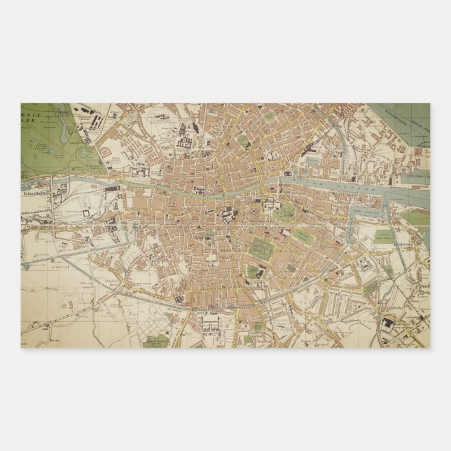 Adesivo Retangular Dublin Map Sticker (Frente)