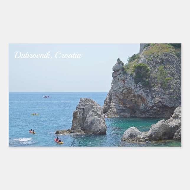 Adesivo Retangular Dubrovnik Croácia Rocks Holiday (Frente)